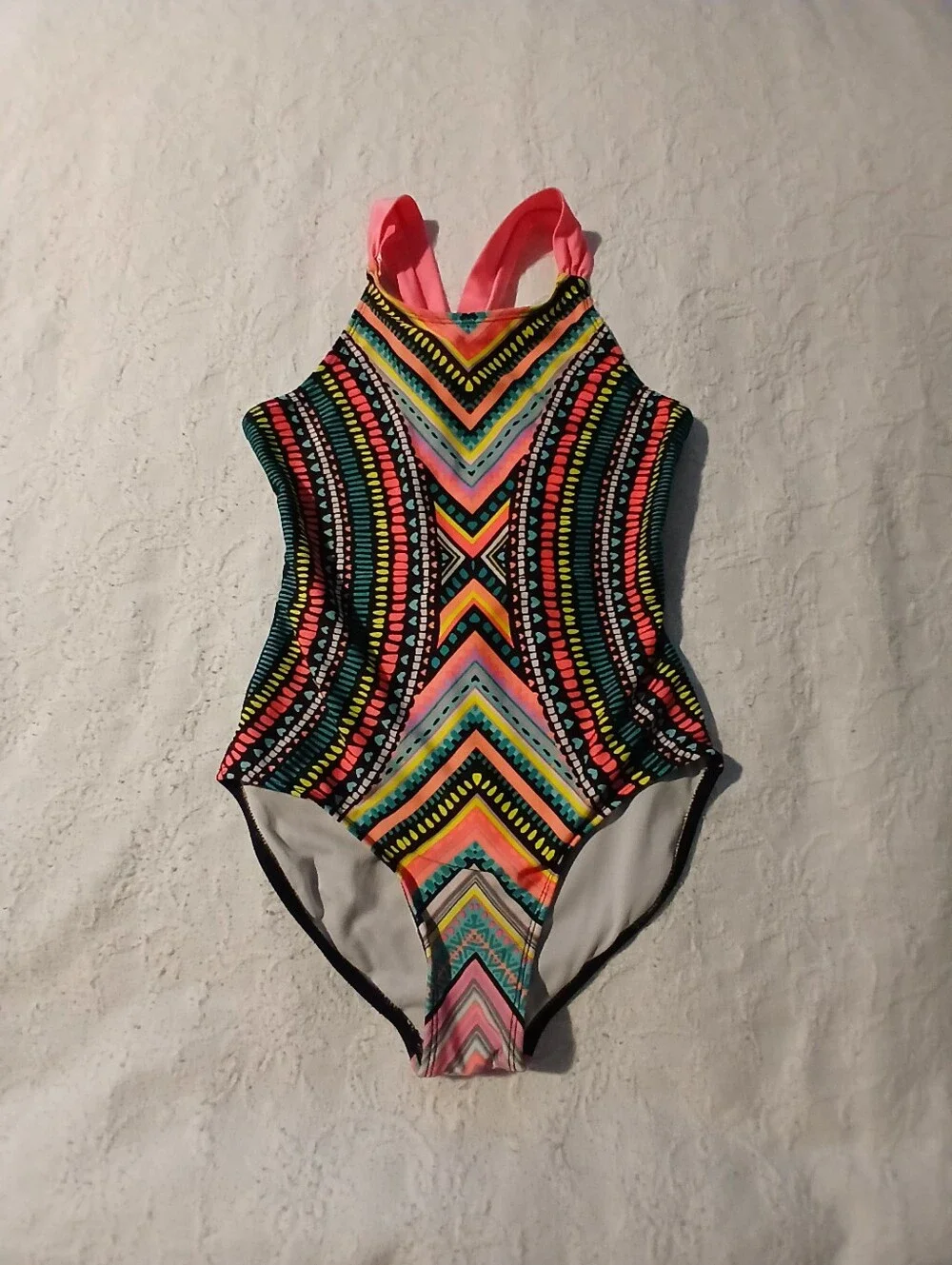 🚸Girls Swim Suits Bundle - Tropical Floral, Pineapple & Neon Prints SIZE 10/12